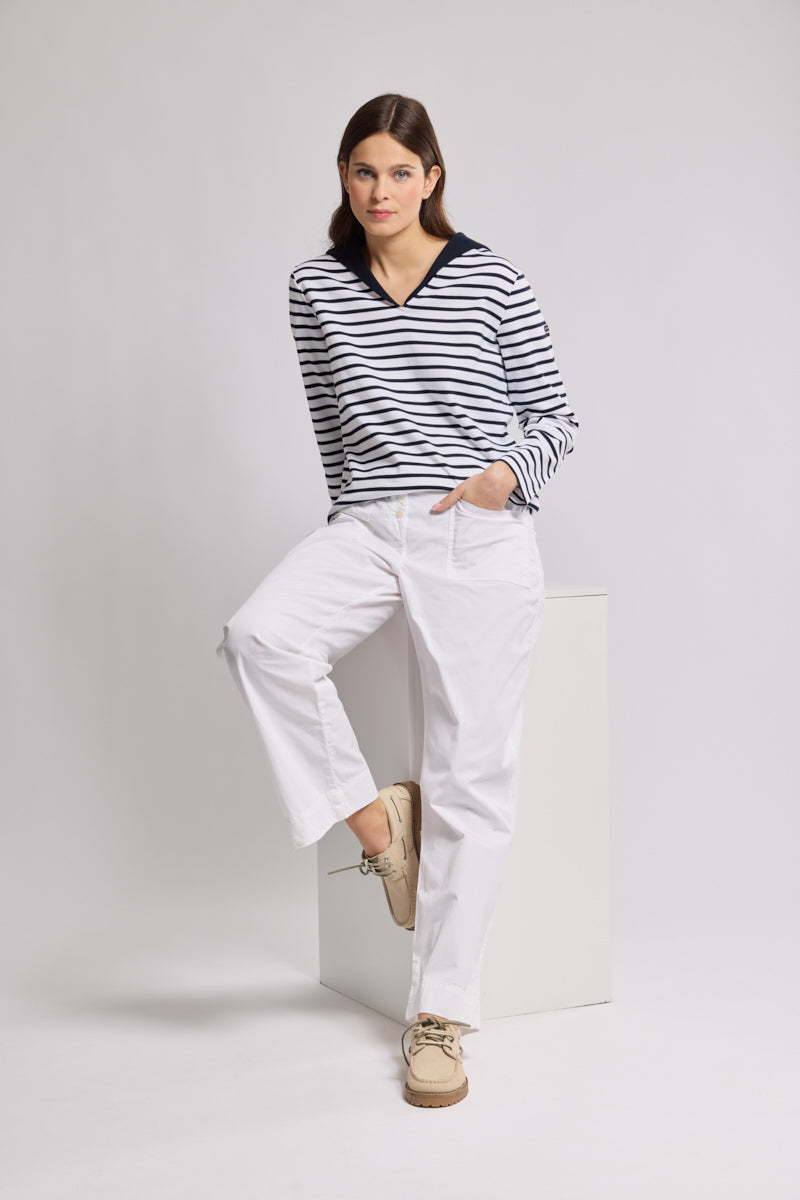 armor-lux-marini-re-femme-col-vareuse-coton-pais-260g image 3