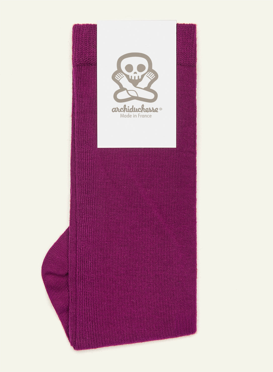archiduchesse-de-ville-aubergine-chaussettes-mi-mollet-coton image 5