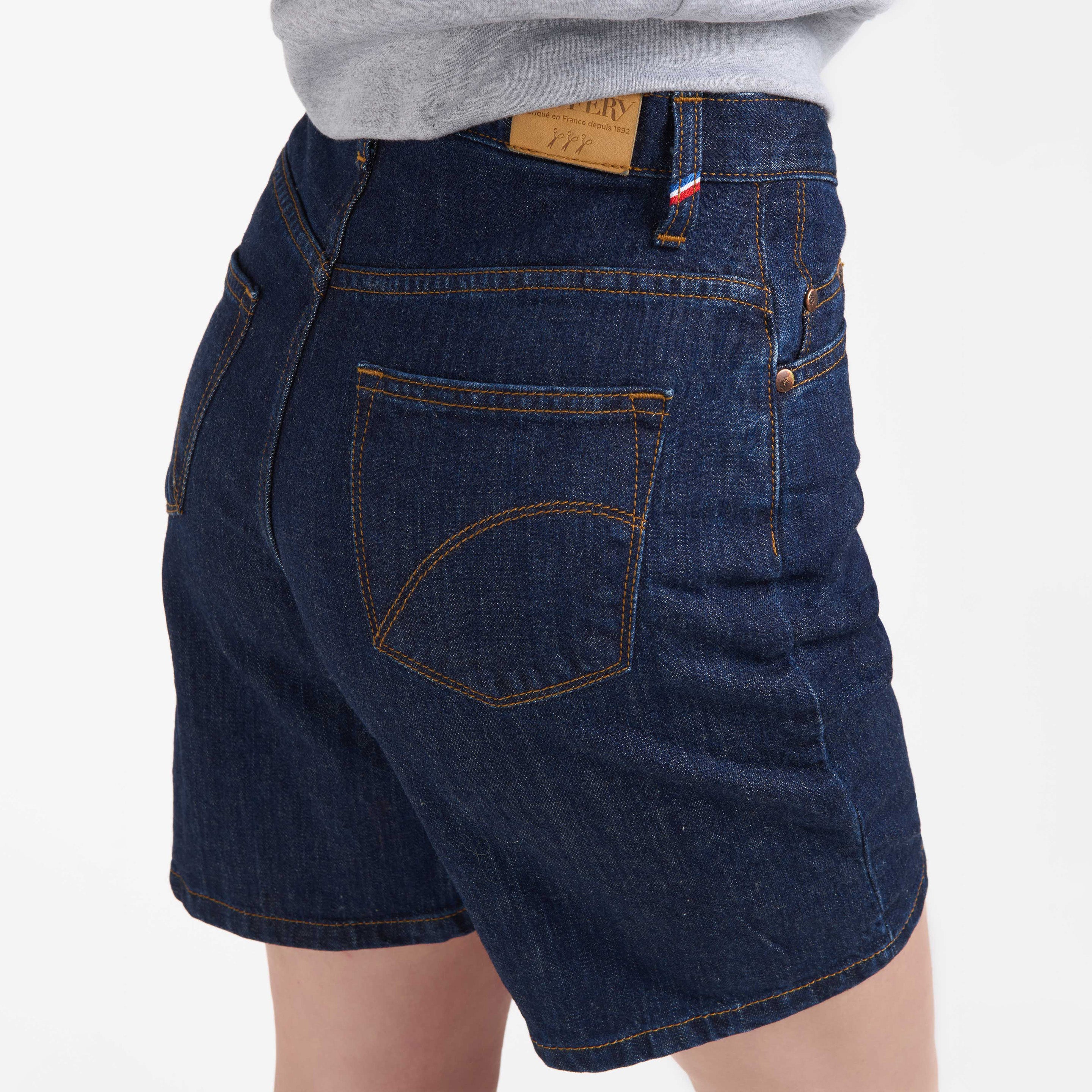 atelier-tuffery-short-aim-femme-taille-haute-jean-brut image 2