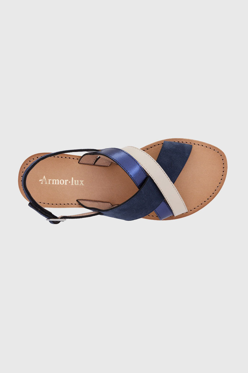 armor-lux-sandales-benodet-femme-cuir-marine image 2