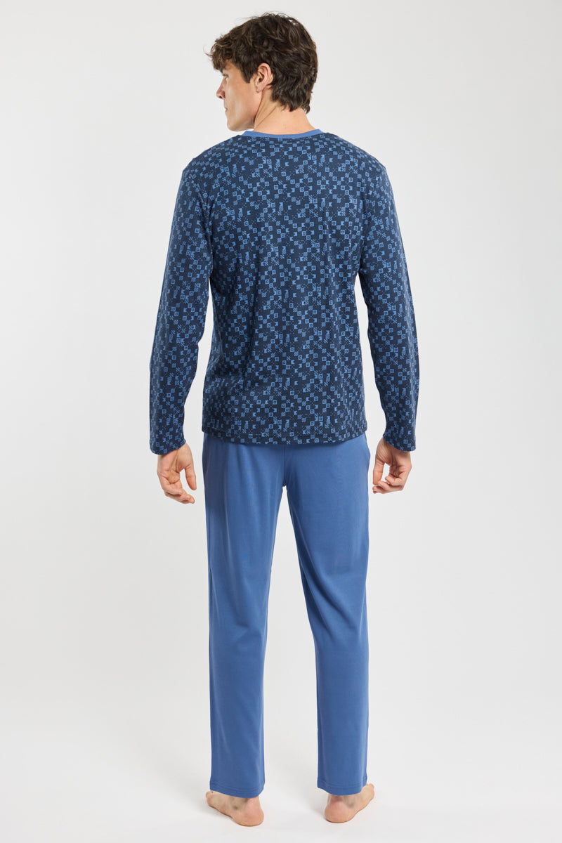 armor-lux-pyjama-homme-col-v-coton-interlock image 4