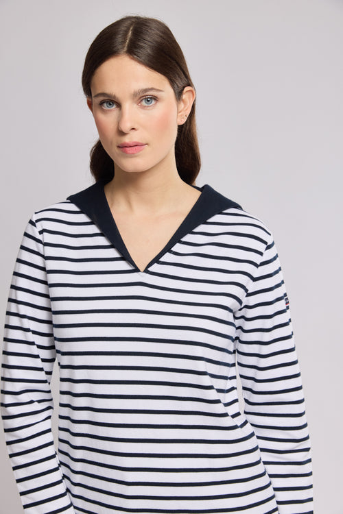 armor-lux-marini-re-femme-col-vareuse-coton-pais-260-g-m image 3