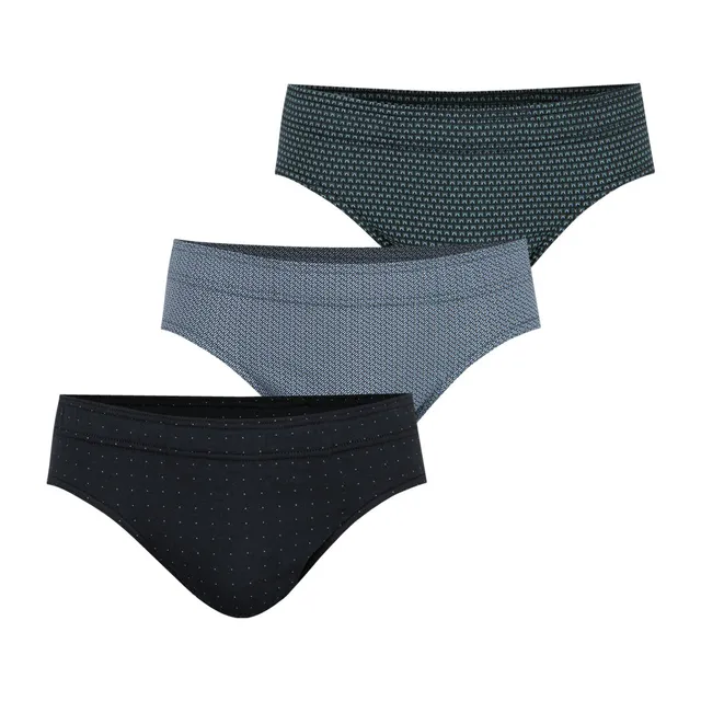 eminence-lot-de-3-slips-homme-trio-fantaisie-lc14-blanc-pois-gris-maillon-noir-p image 1