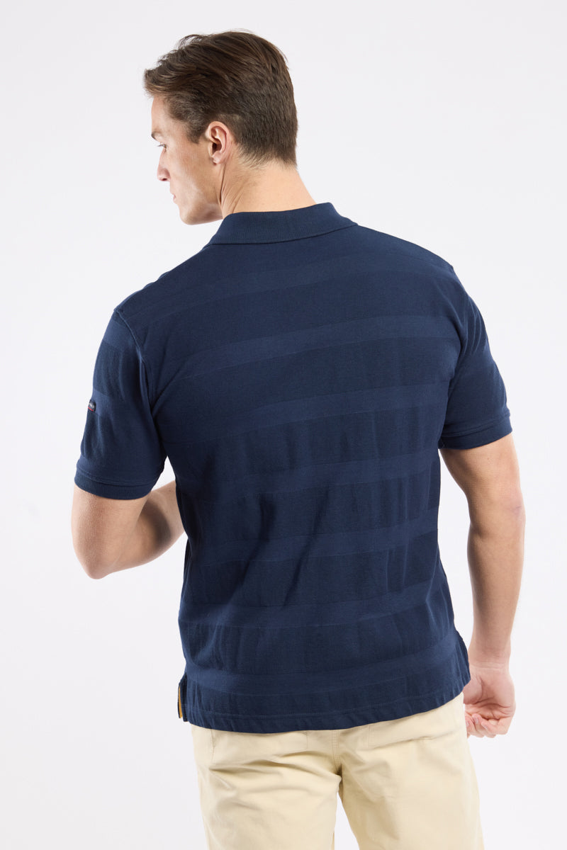 armor-lux-polo-homme-col-zipp-coton-piqu-rayures-ton-sur-ton image 4