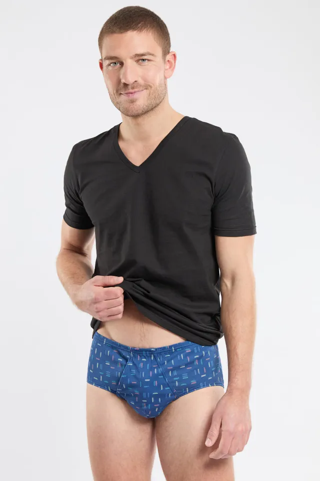 armor-lux-slip-ouvert-motifs-rayures-coton-bio-homme image 1