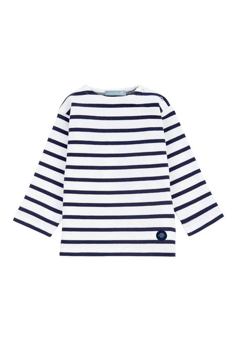 armor-lux-marini-re-loctudy-baby-coton-peign-3-pressions image 1