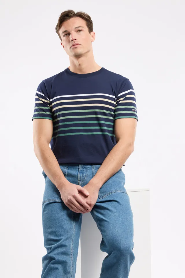 armor-lux-t-shirt-ray-tricolore-homme-coton-l-ger-135g image 1