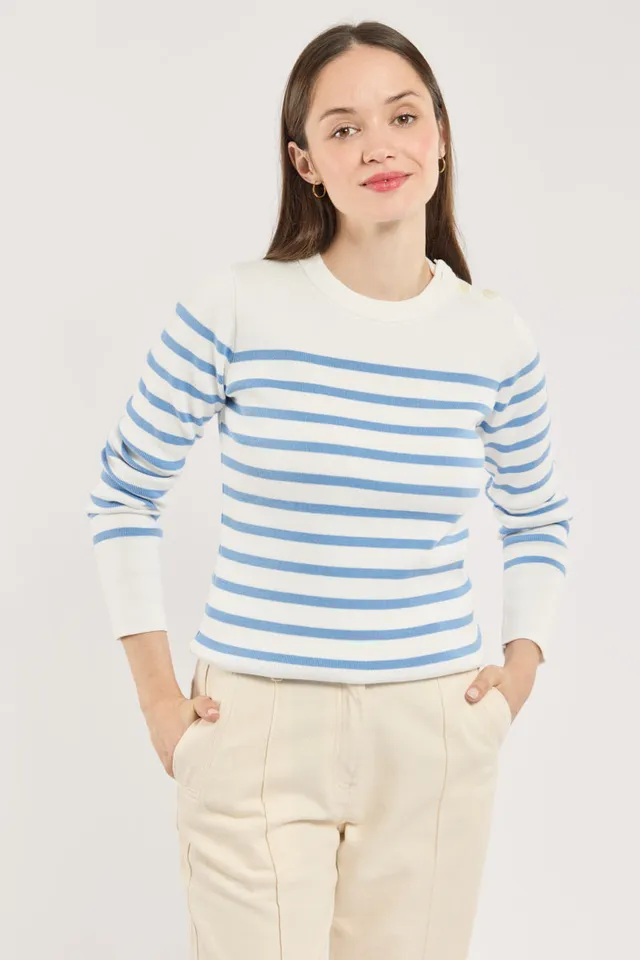 armor-lux-pull-marin-ray-femme-coton-col-rond image 1