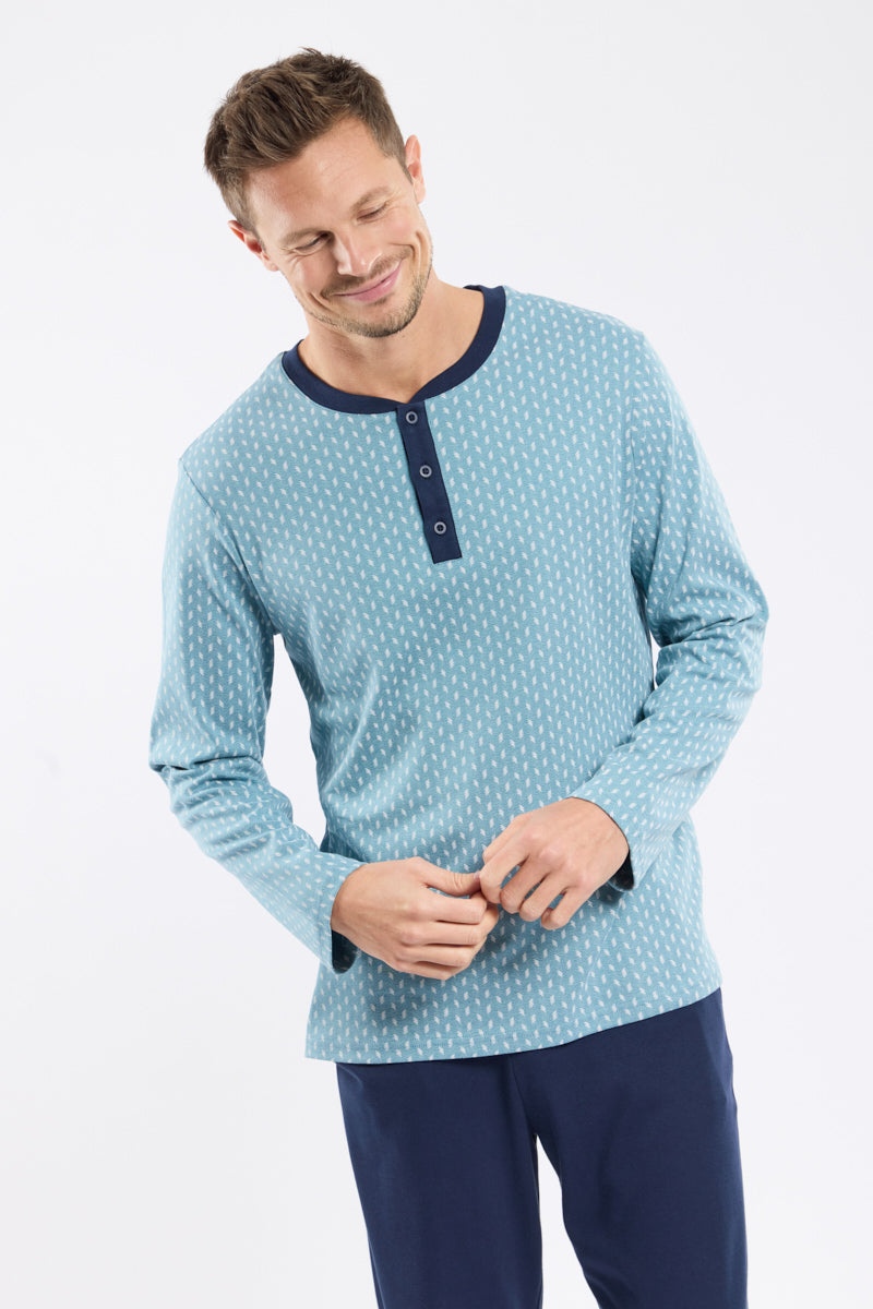armor-lux-pyjama-jogging-micromotifs-coton-pais-homme image 2