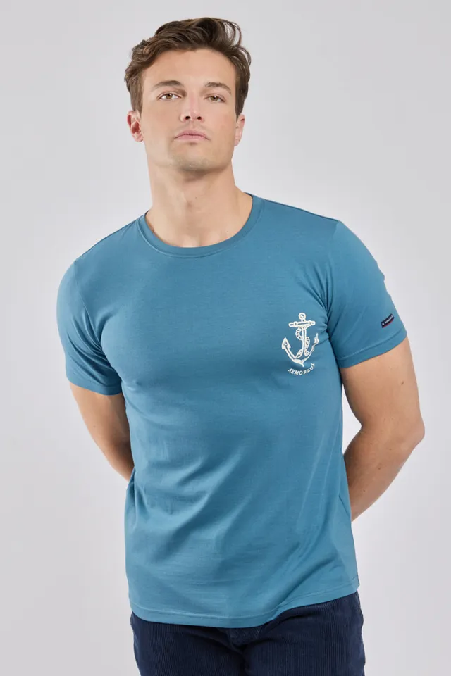 armor-lux-t-shirt-homme-ancre-s-rigraphi-coton-l-ger image 1