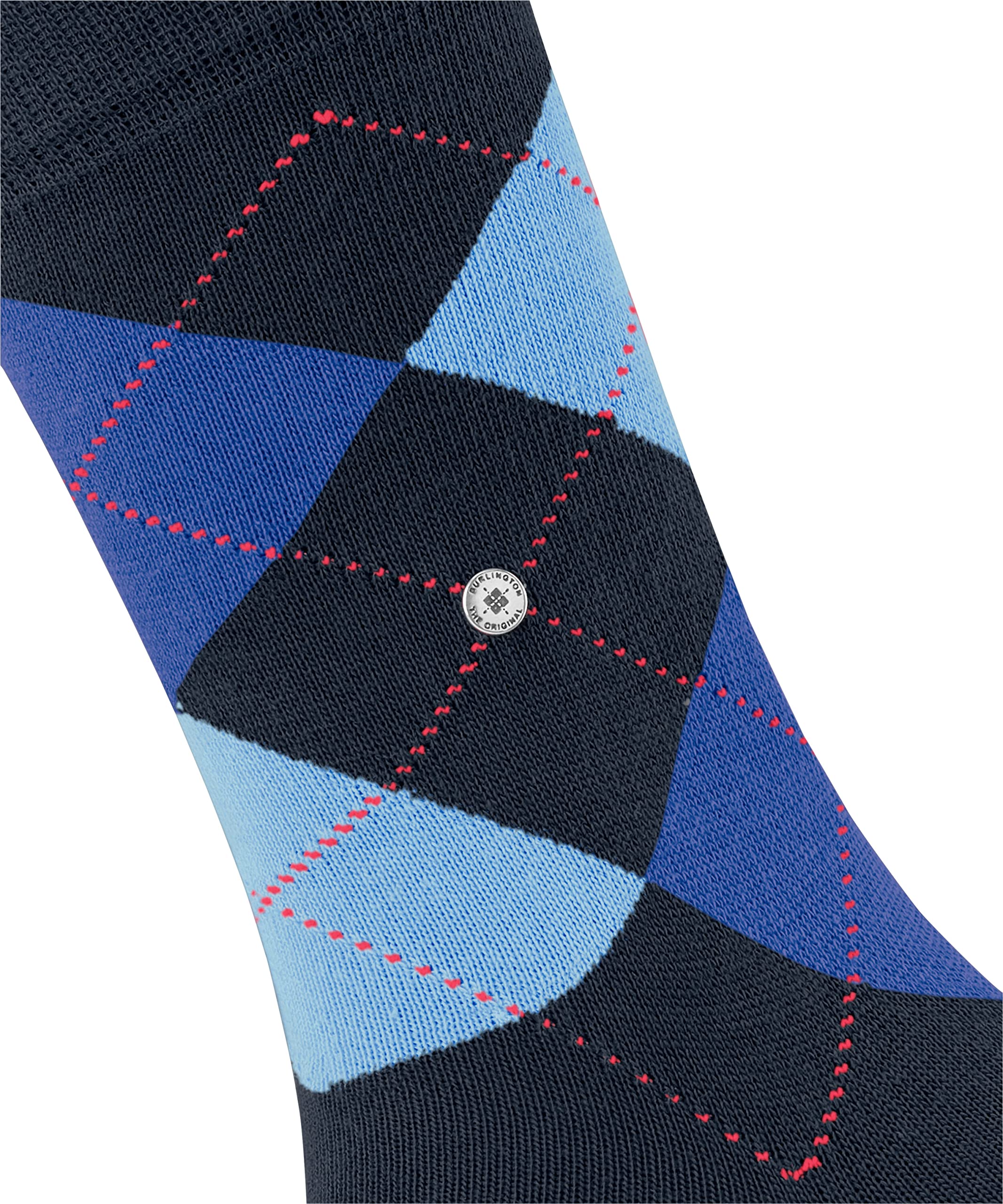 burlington-queen-chaussettes-femme-coton-losanges-bleu-marine-36-41 image 6