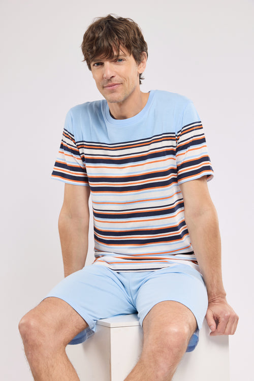 armor-lux-pyjama-homme-ray-short-coton-l-ger image 2
