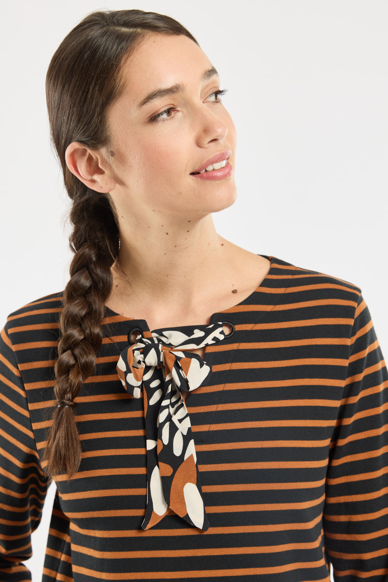 armor-lux-marini-re-col-lacet-coton-femme image 2