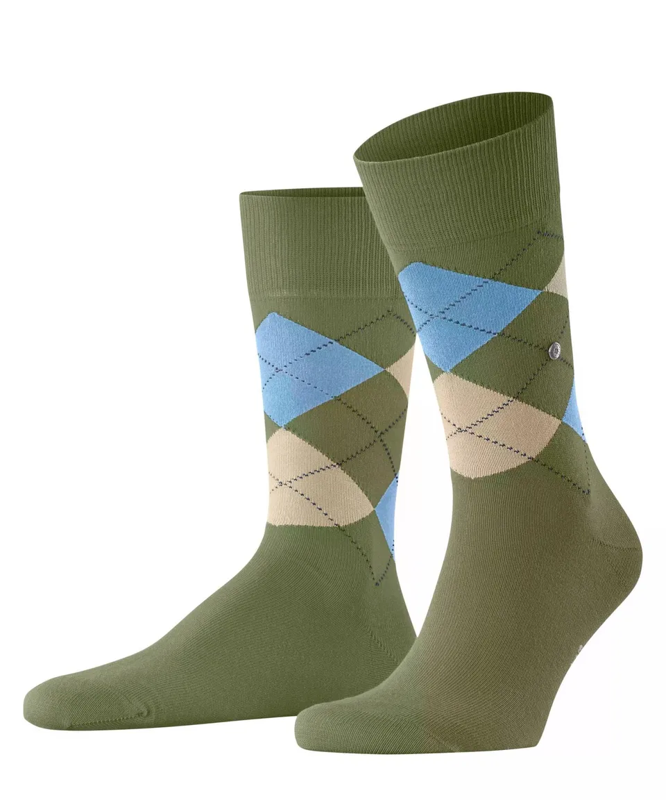 burlington-king-chaussettes-homme-coton-fantaisie-vert-salvia-7472-40-46 image 1