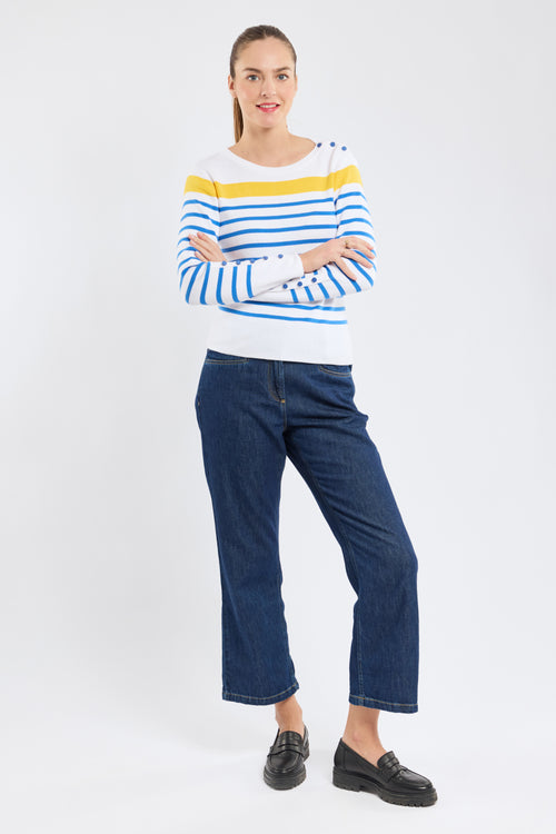 armor-lux-pull-marin-femme-boutons-manches-coton-deauville image 2