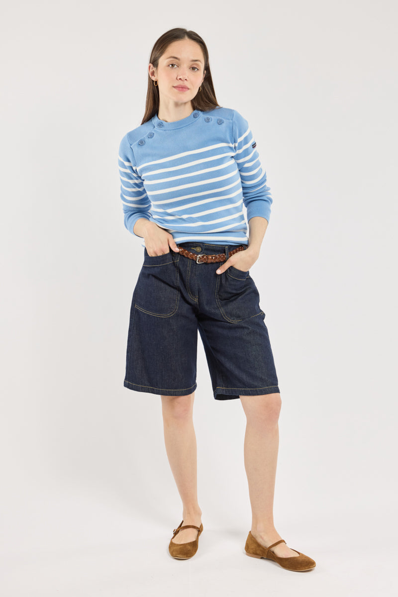 armor-lux-pull-marin-femme-double-boutonnage-coton image 4