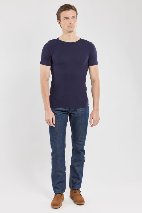 armor-lux-carantec-t-shirt-coton-et-lasthanne-col-brando image 5