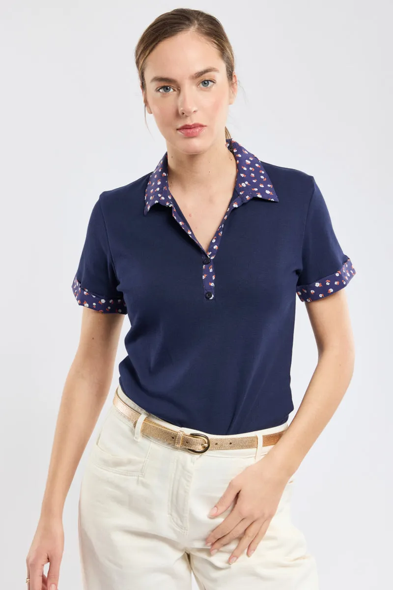 armor-lux-polo-femme-motifs-floraux-coton image 1