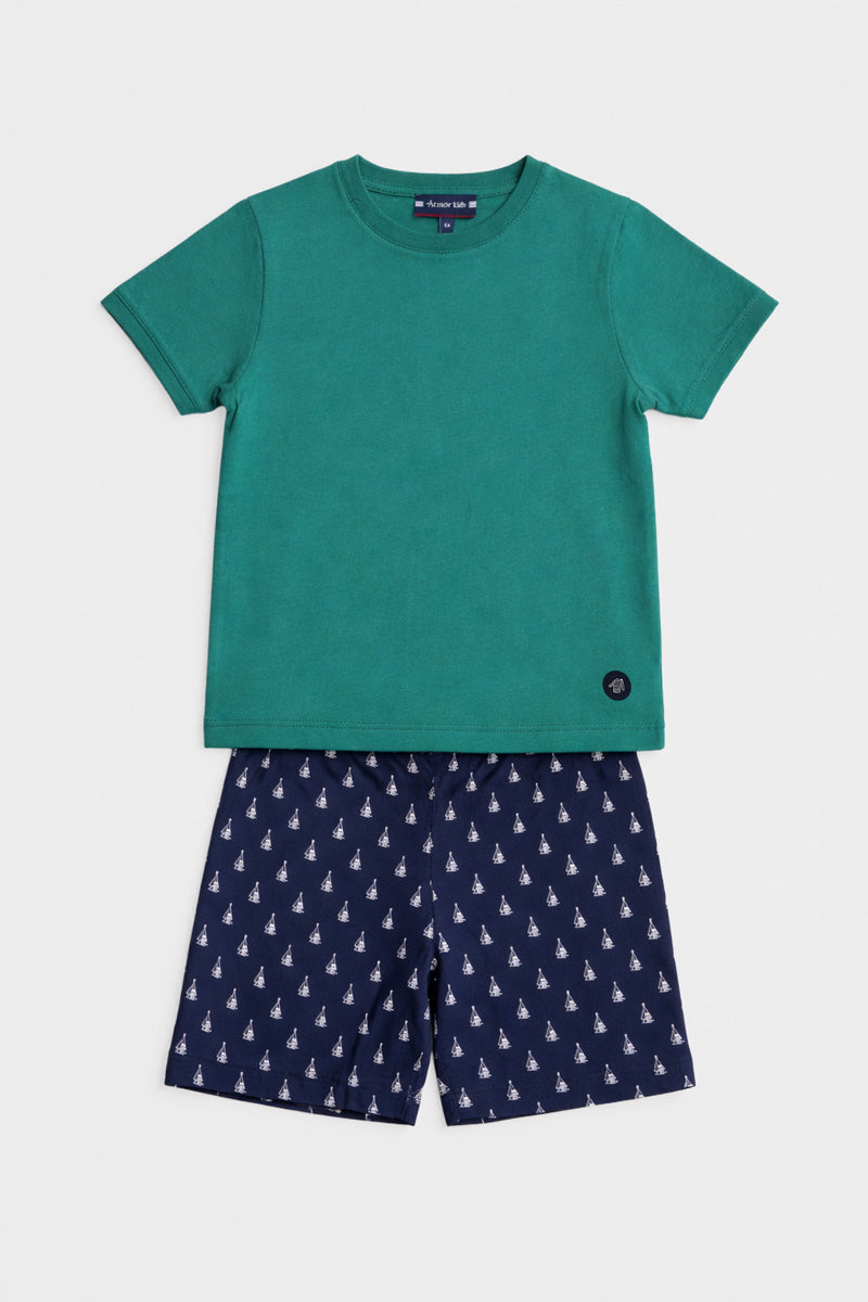 armor-lux-pyjama-short-kids-bateaux-coton-l-ger image 1