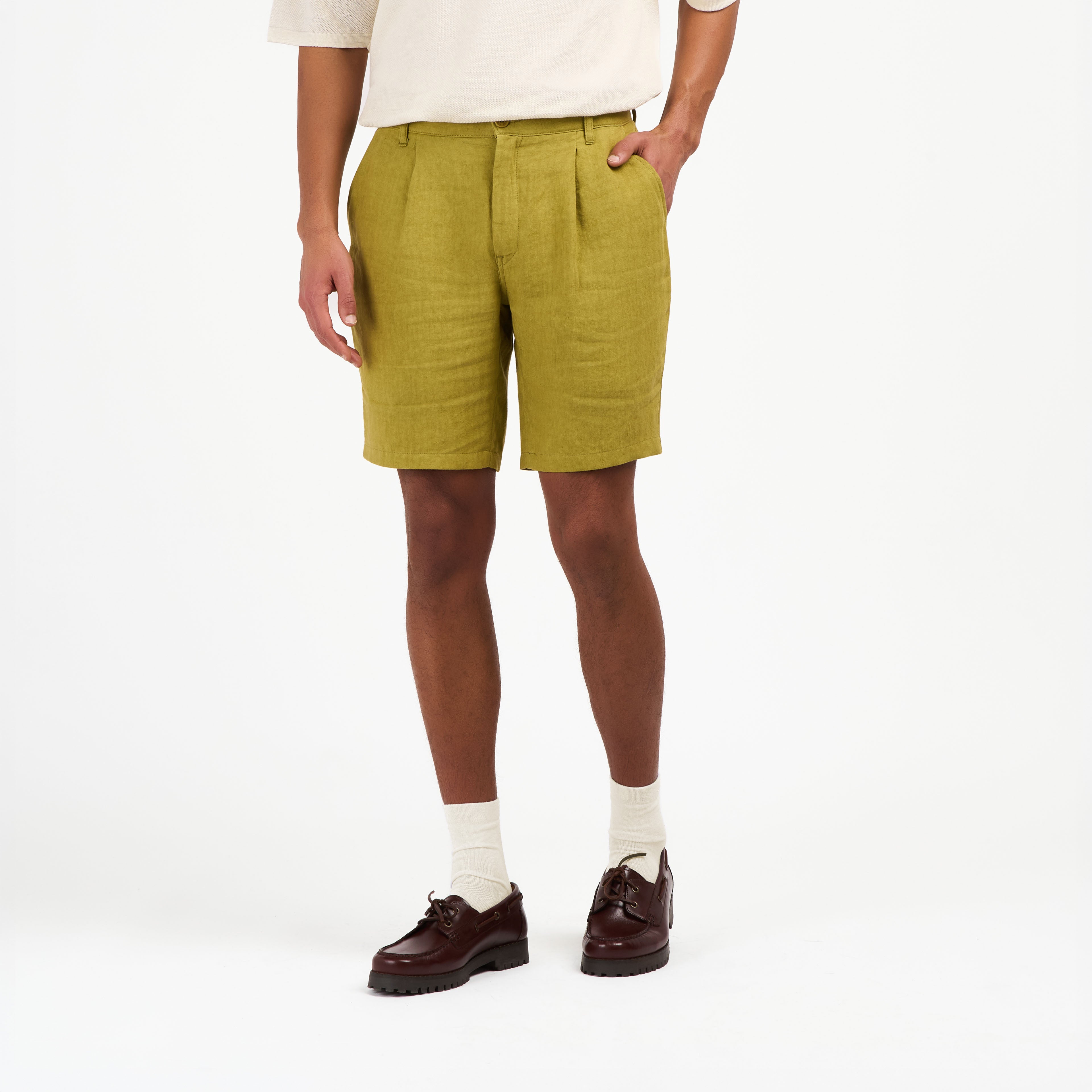 atelier-tuffery-short-jules-homme-ajust-en-lin-olive image 4