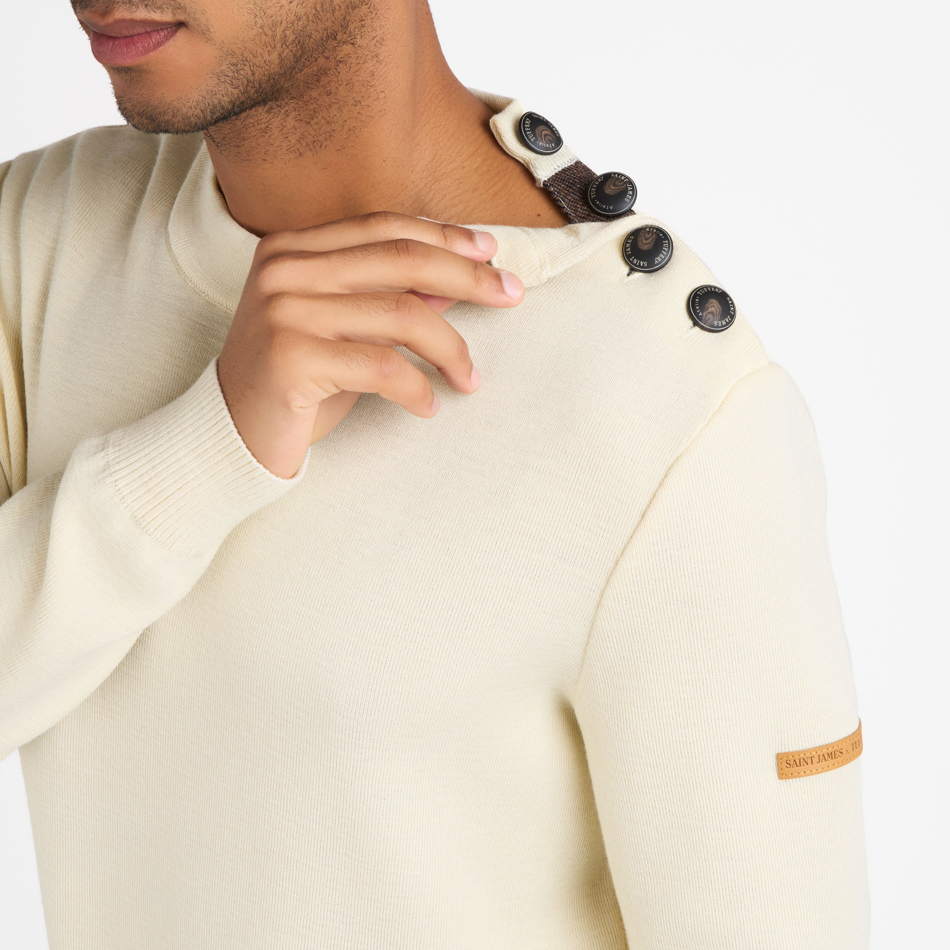 atelier-tuffery-patrimoine-pull-homme-laine-cru-saint-james-x-tuffery image 5