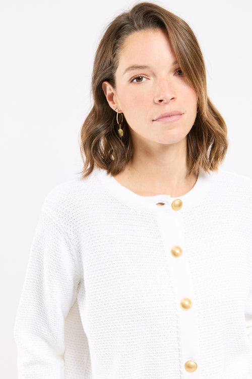 armor-lux-cardigan-femme-maille-textur-e-coton-boutons-dor-s image 3