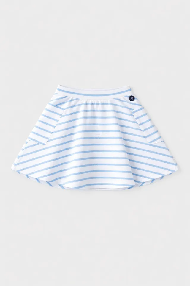 armor-lux-jupe-ray-e-fille-coton-l-ger-taille-lastique image 1