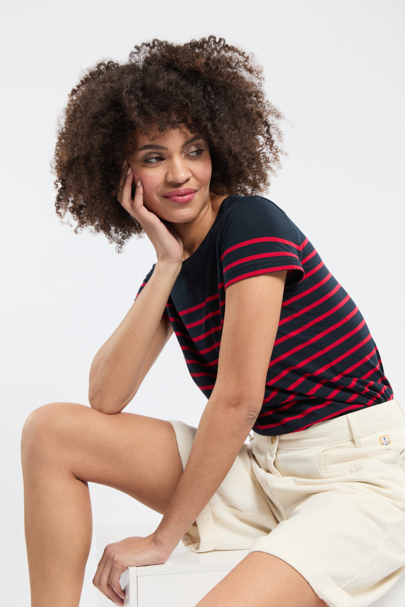 armor-lux-marini-re-etel-femme-coton-l-ger-manches-courtes-h-ritage image 2