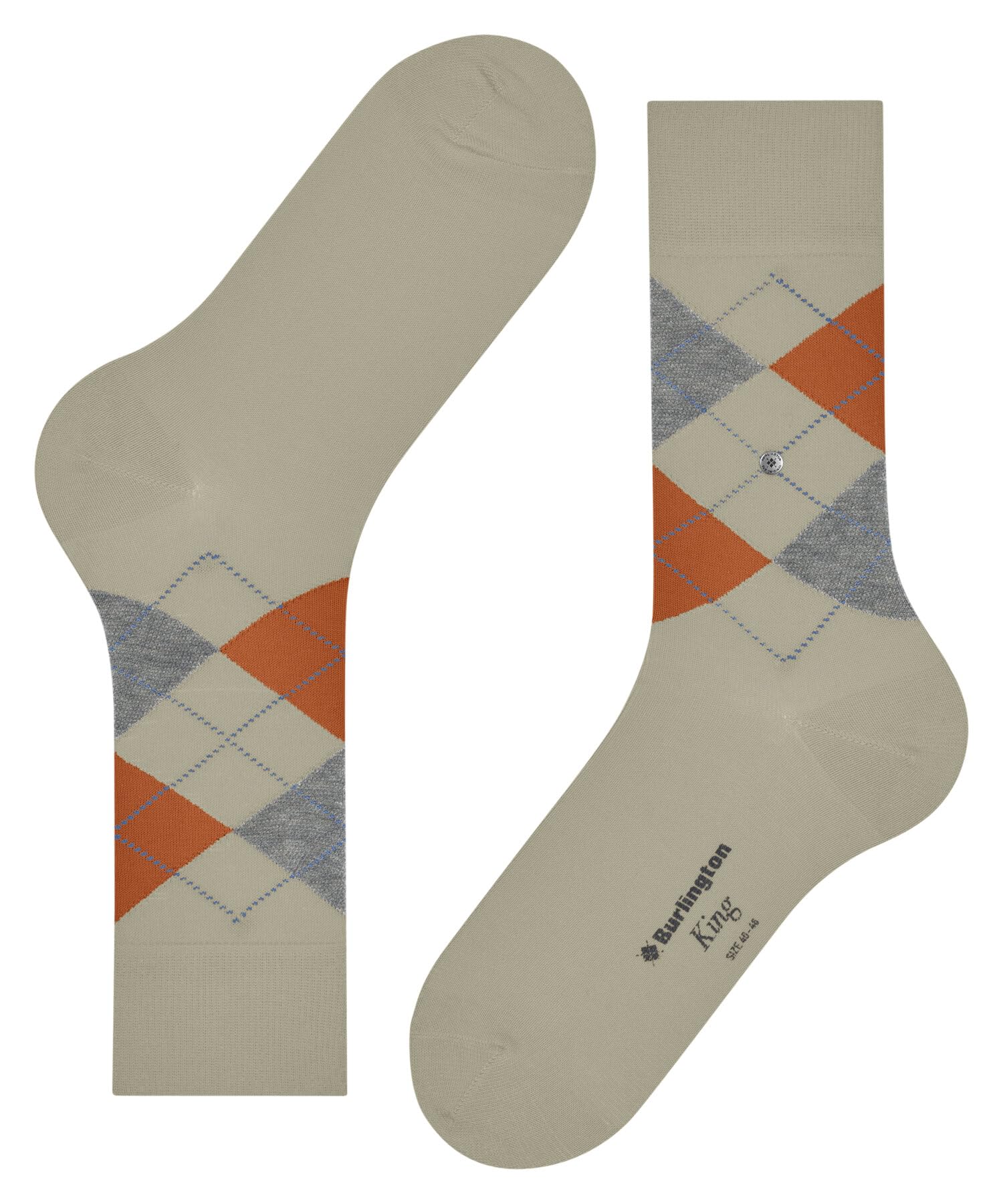 burlington-king-m-chaussettes-homme-coton-fantaisie-1-paire-marron-powder-40-46 image 6