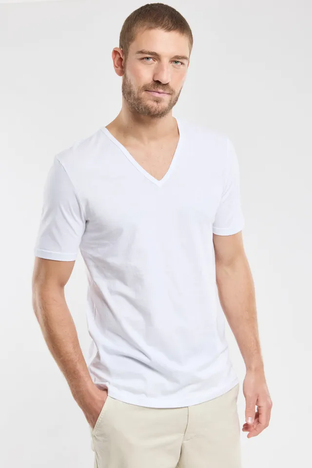armor-lux-t-shirt-col-v-coton-bio-l-ger-homme image 1