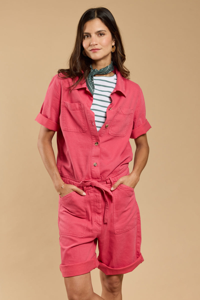 armor-lux-combishort-h-ritage-femme-coton-et-lyocell-col-chemise image 1