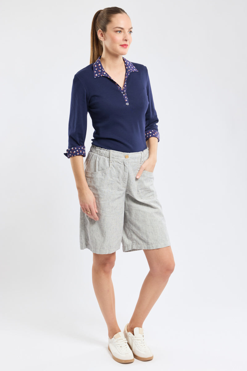 armor-lux-polo-floral-femme-polo-coton-manches-3-4 image 4