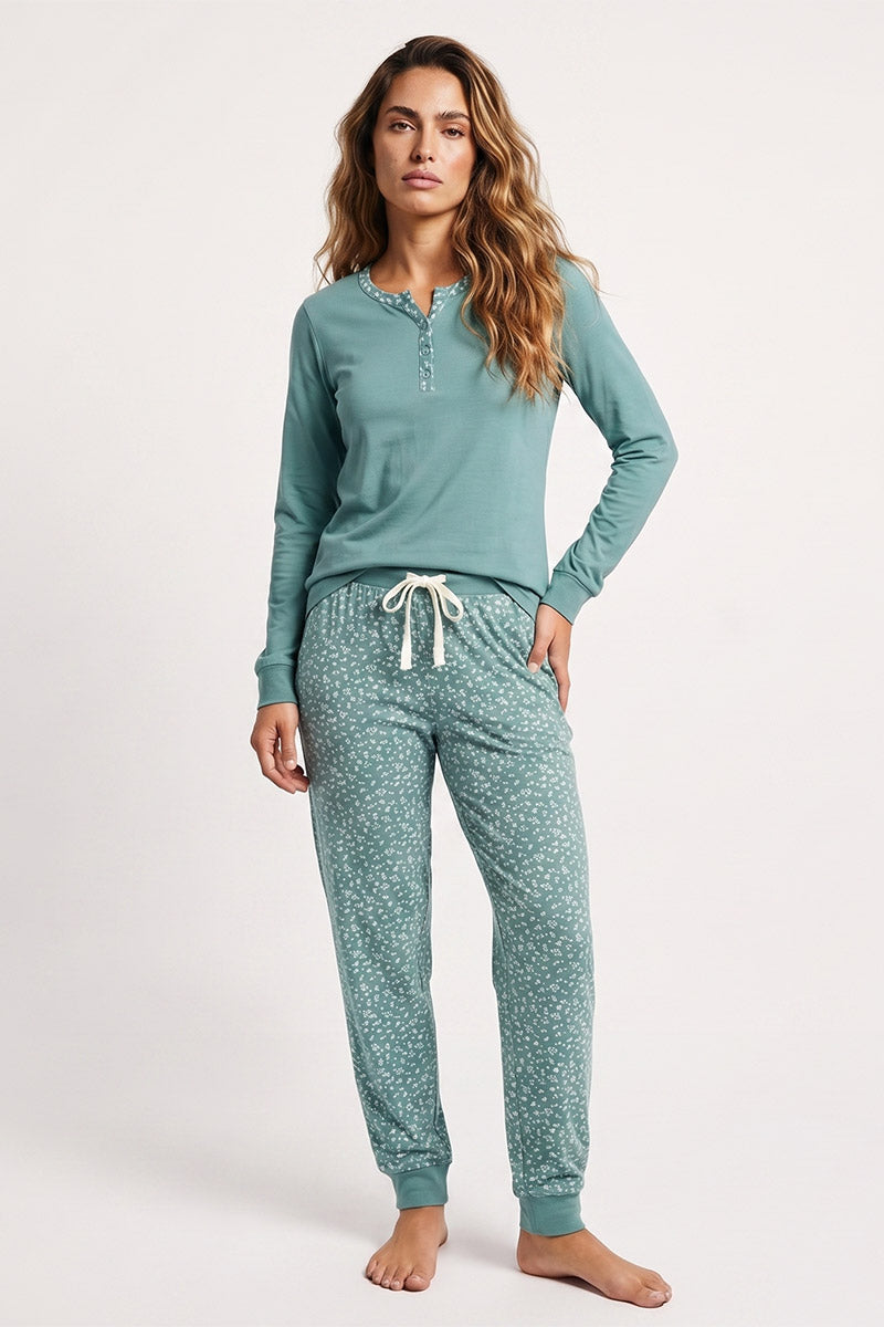 armor-lux-pyjama-corsaire-fleurs-femme-coton-l-ger-2 image 1