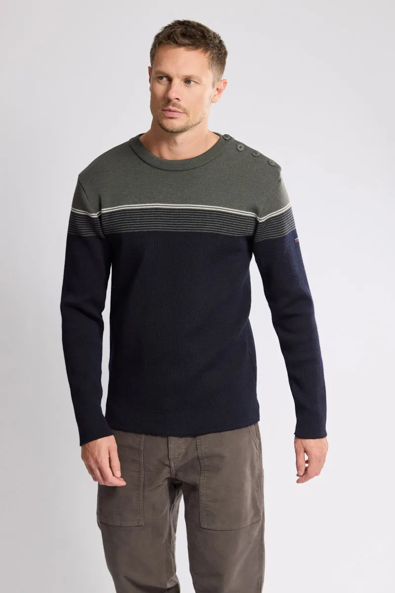 armor-lux-pull-marin-homme-ray-100-laine-patte-boutonn-e image 1