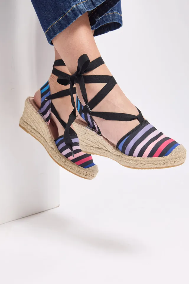 armor-lux-espadrilles-compens-es-rayures-femme-toile-coton image 1