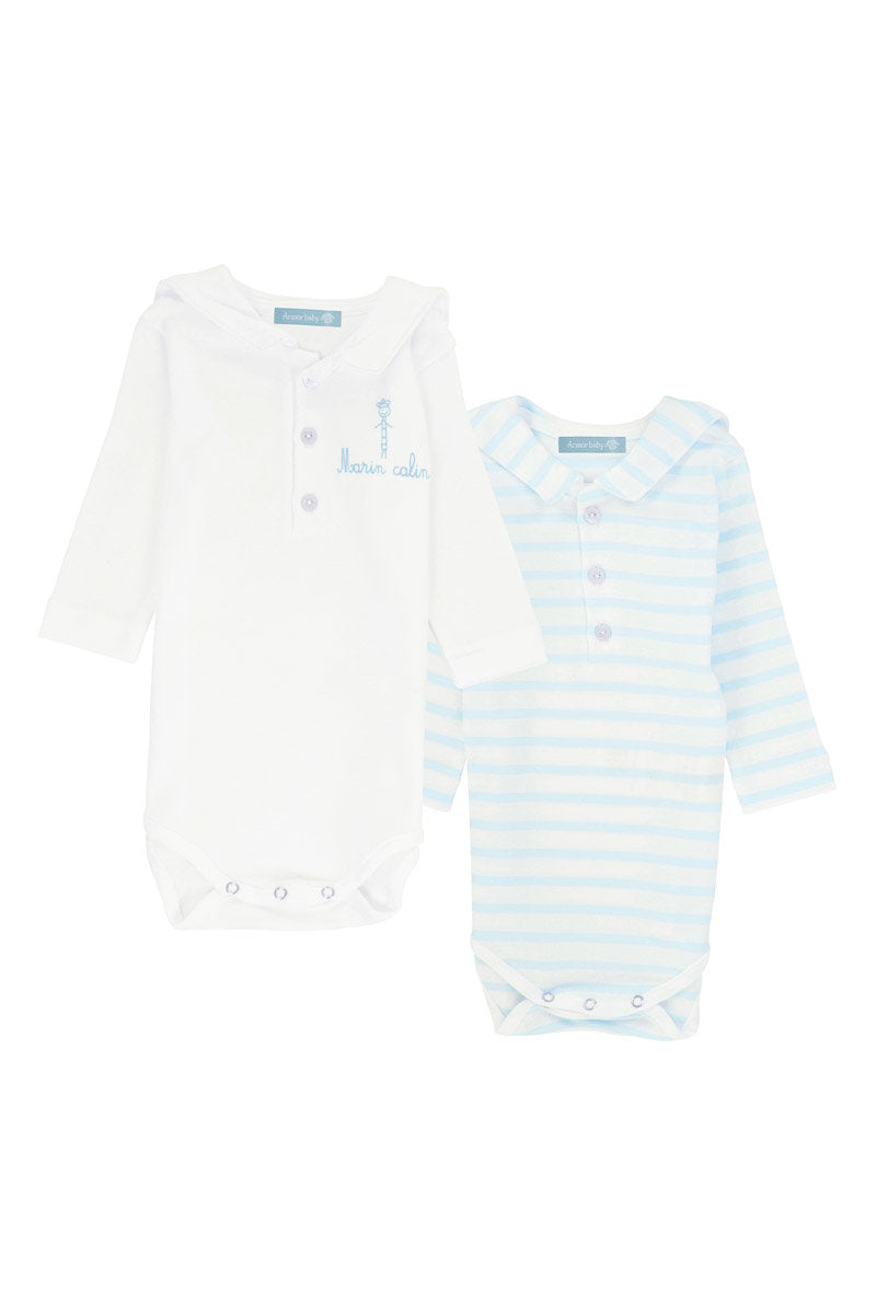 armor-lux-brendan-baby-lot-2-bodies-b-b-coton image 1