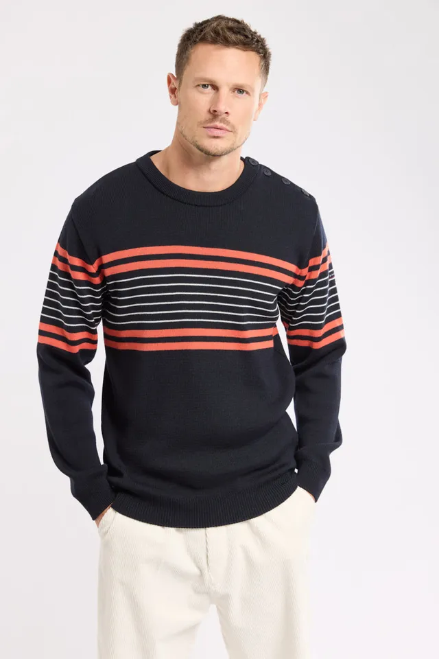 armor-lux-pull-marin-ray-homme-laine-50-laine image 1