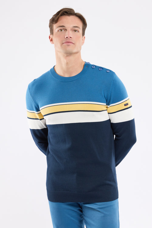 armor-lux-groix-pull-marin-p-cheur-tricolore-homme-100-coton image 7