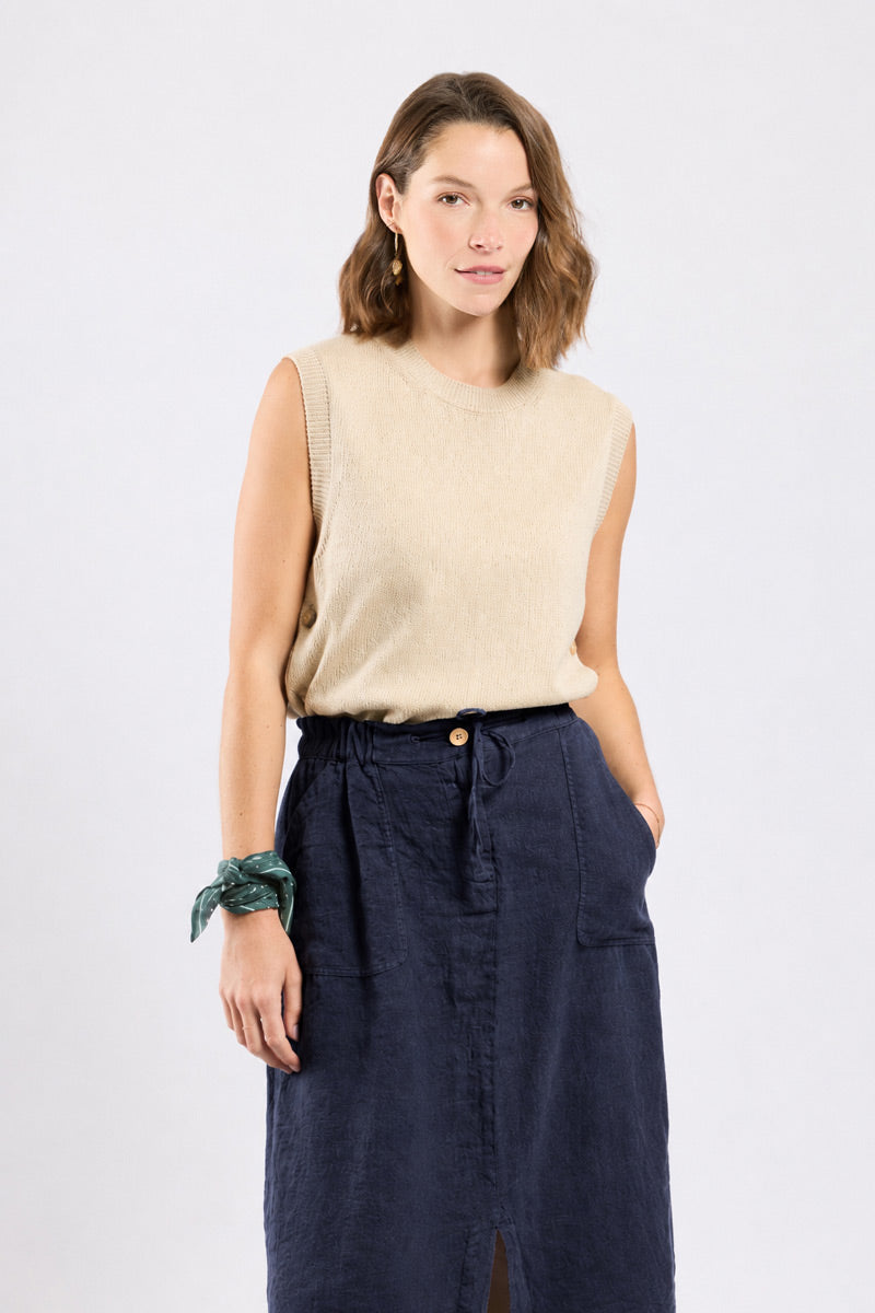 armor-lux-jupe-longue-femme-lin-ceinture-lastique image 4