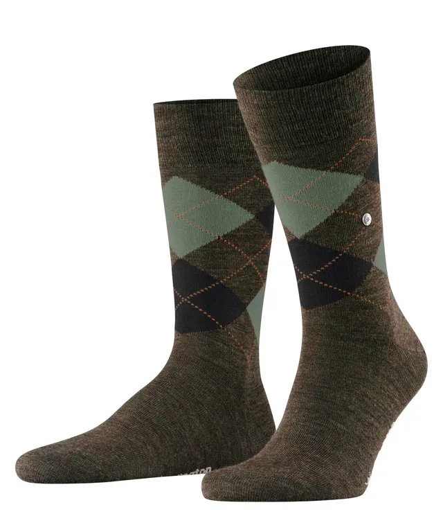 burlington-edinburgh-melange-homme-chaussettes-laine-argyle-vert-jade-cream-7185 image 1