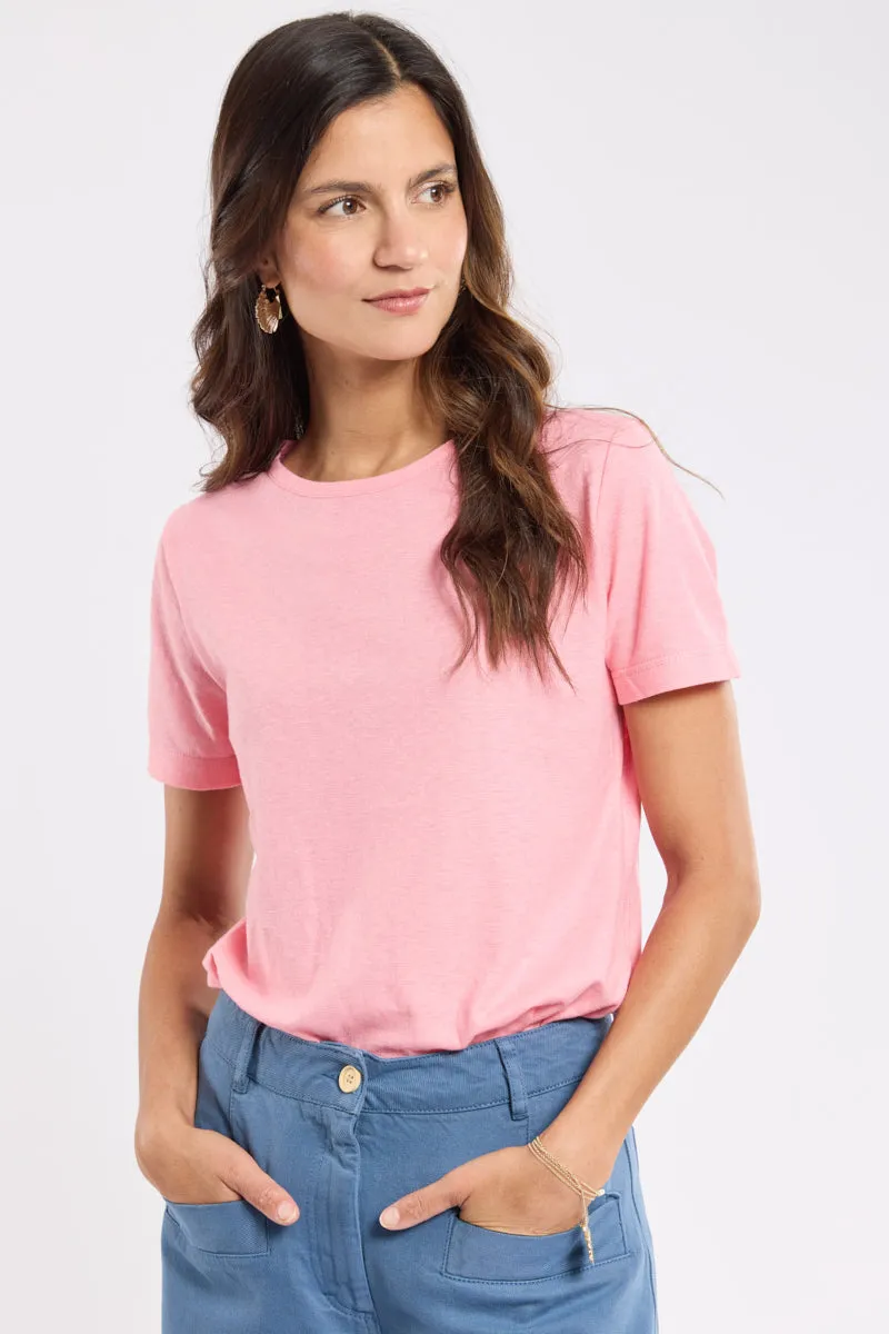 armor-lux-t-shirt-uni-h-ritage-femme-coton-et-lin-70-30 image 1