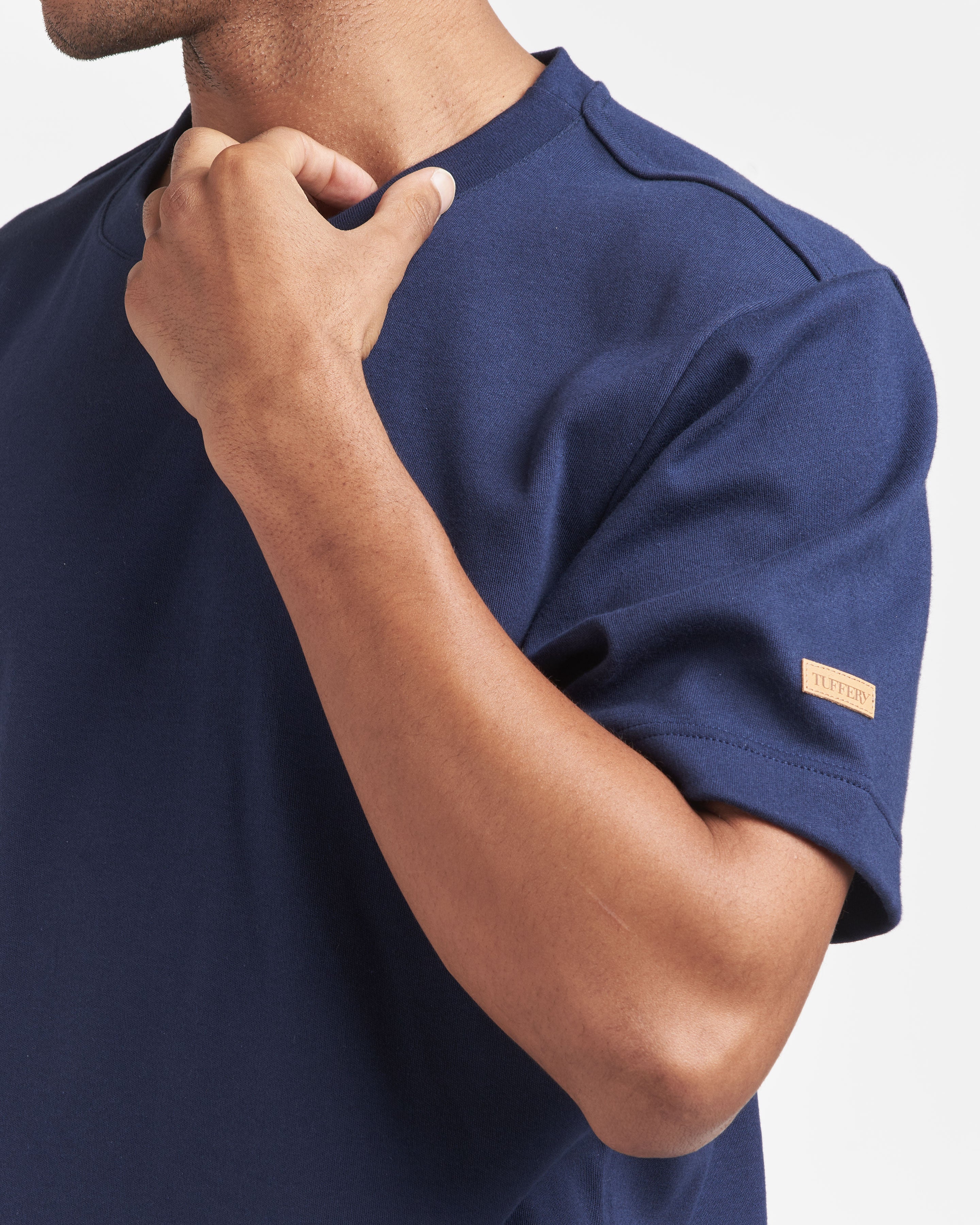 atelier-tuffery-t-shirt-homme-100-coton-bio-bleu-marine-coupe-droite image 4