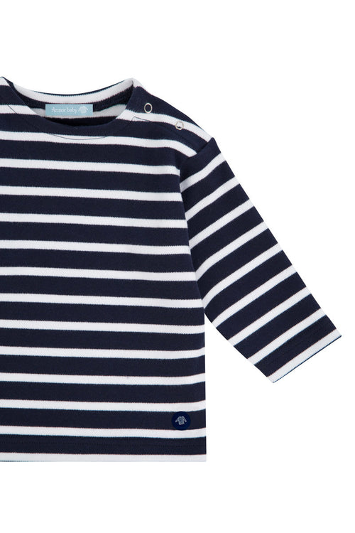 armor-lux-loctudy-t-shirt-b-b-marini-re-manches-longues-coton-pais image 3
