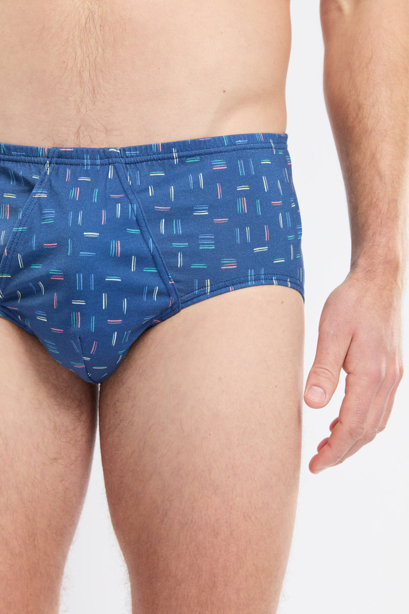 armor-lux-slip-ouvert-motifs-rayures-coton-bio-homme image 2