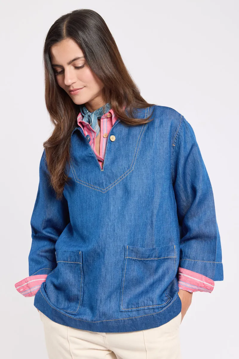 armor-lux-vareuse-denim-heritage-lyocell-et-lin-femme image 1