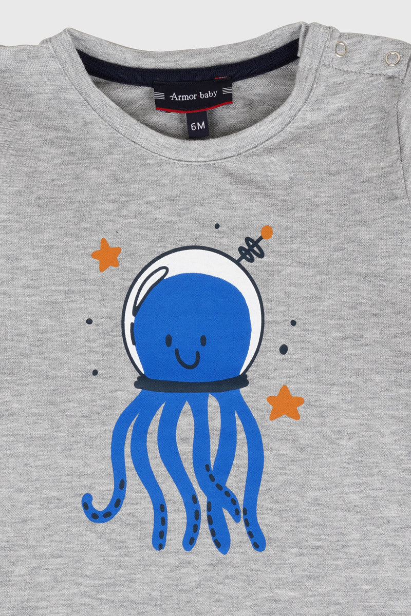 armor-lux-t-shirt-baby-manches-longues-coton-s-rigraphie-pieuvre image 3