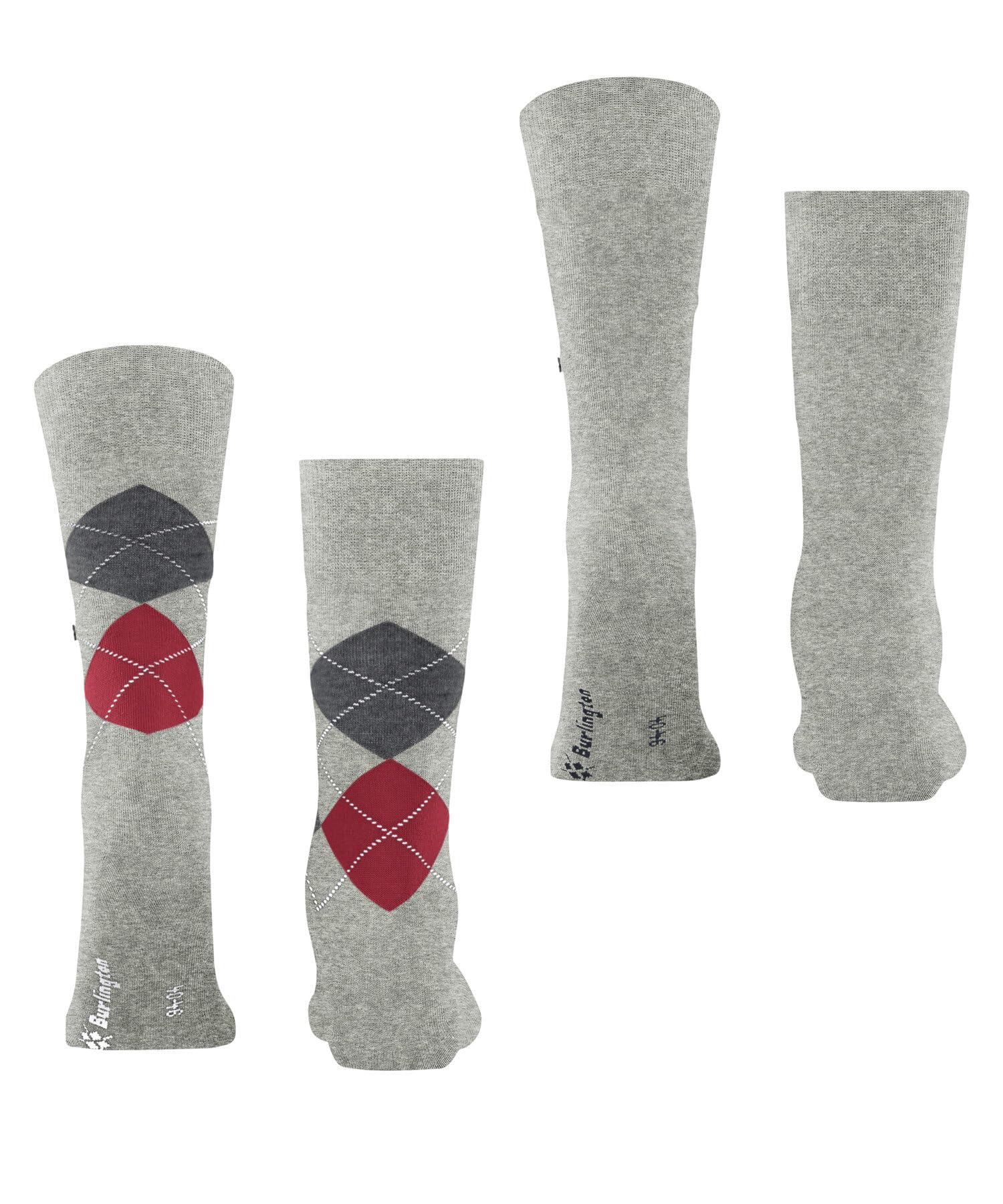 chaussettes-burlington-everyday-argyle-mix-lot-de-2-paires-coton-gris-light-heat image 2