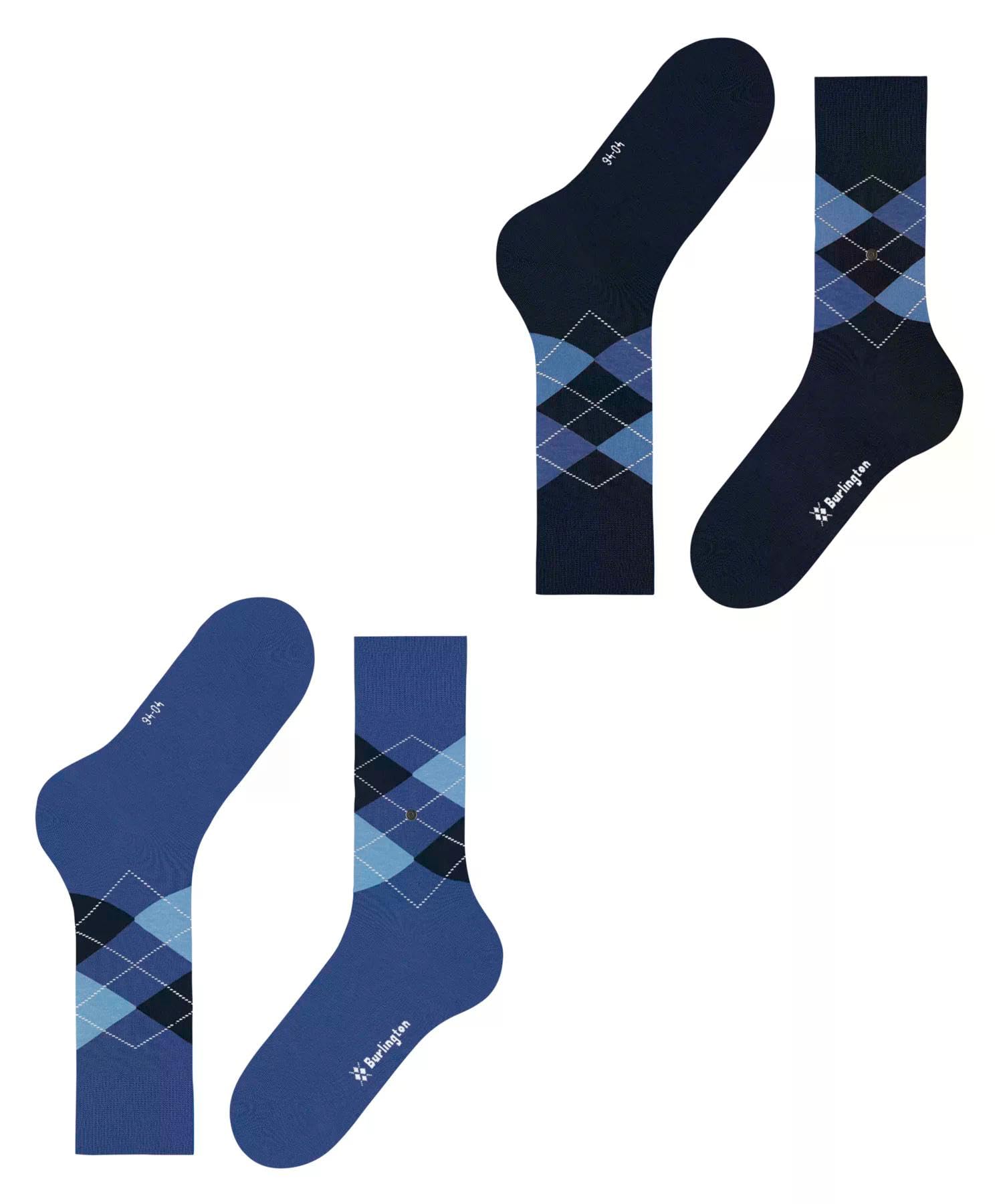 burlington-everyday-argyle-chaussettes-homme-coton-bleu-deep-blue-lot-de-2-paire image 5