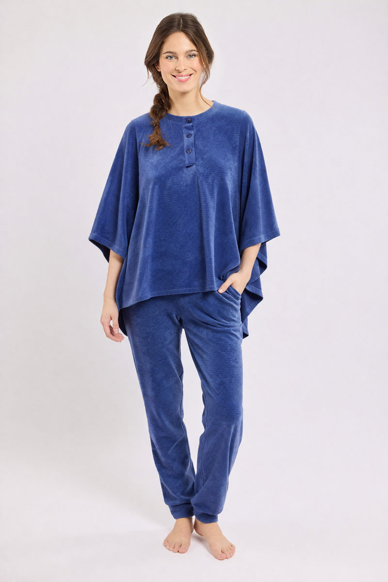 armor-lux-poncho-homewear-velours-taille-unique-75-cm image 1