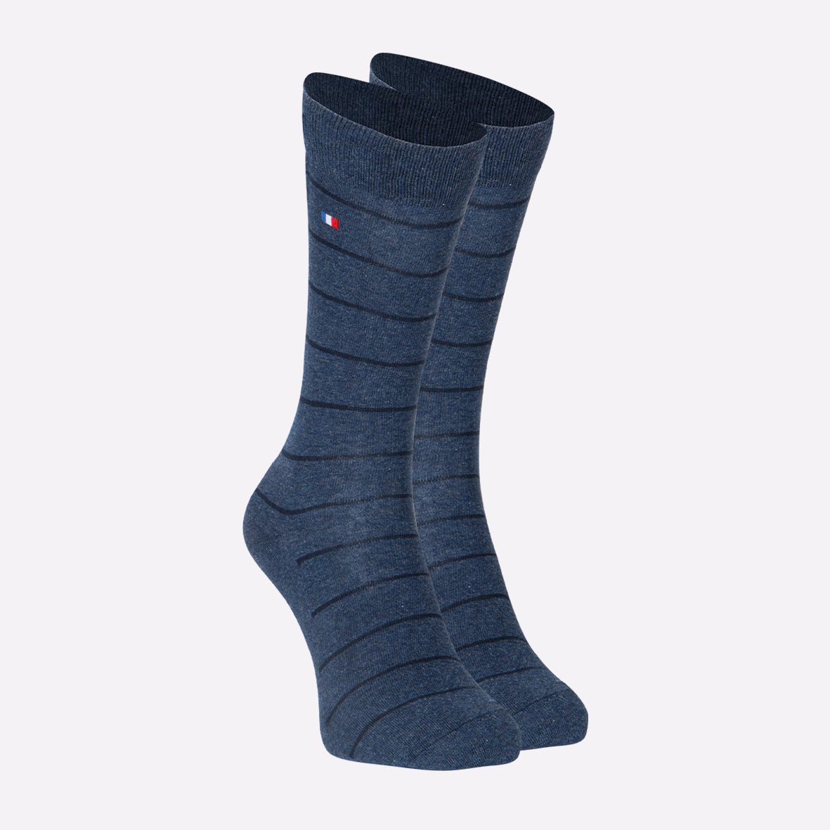 eminence-chaussettes-mi-hautes-homme-coton-peign-marine-rayures-made-in-france image 3